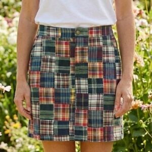 Plaid Patchwork Skirt
